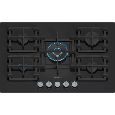 Siemens – Plaque de cuisson gaz 75cm 5 feux 11700W – Technologie stepFlame pour contrôle précis – ER7A6RH40
