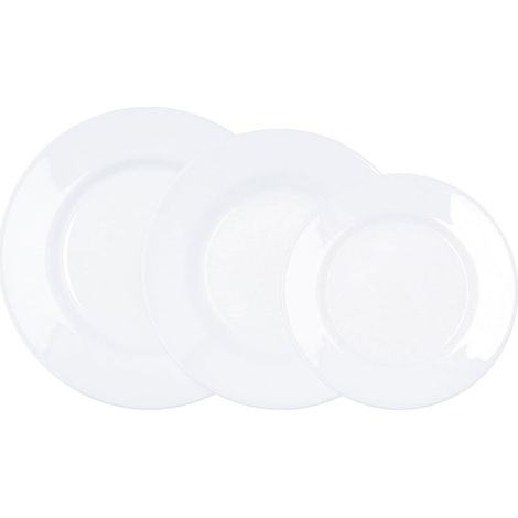 VAJILLA OPAL PLUMI BLANCA 18 PIEZAS