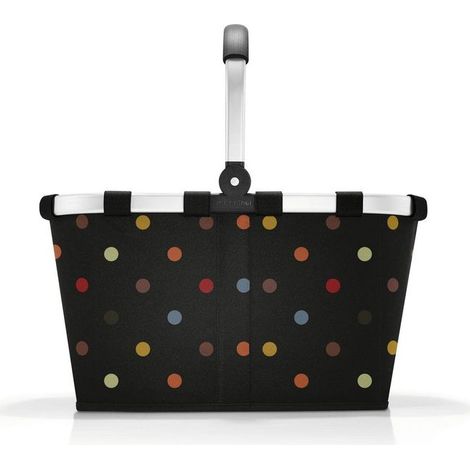 Reisenthel BK7009 Carrybag Cestino per la spesa 22 l Pieghevole con Tasca Zip Struttura in Alluminio colore Punti neri