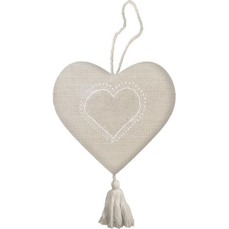 Coeur à suspendre en pur coton lavé 10x10 cm ELENA, par Soleil d'Ocre