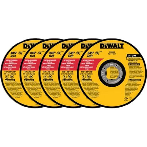 Disco Abrasivo da Taglio per Ferro Smerigliatrice Metallo Kit 5 PZ 115MM DW8062
