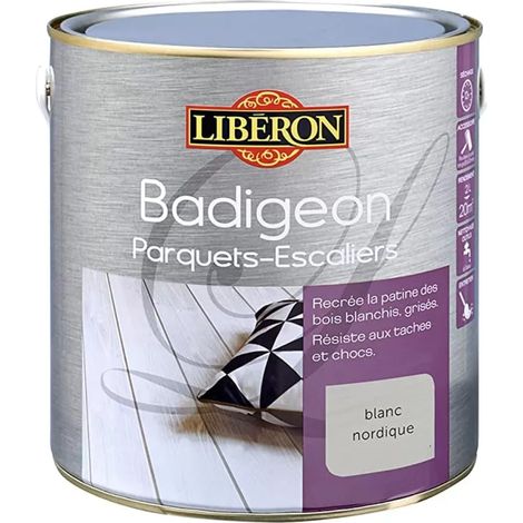 Badigeon Parquets-Escaliers LIBÉRON Blanc nordique 2 L (1/2)
