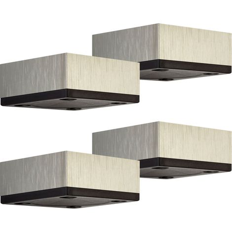 4er Set Möbelfüße MOTEL 65 x 65 mm Höhe 25 mm Edelstahloptik