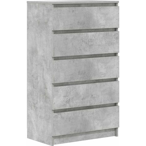 Maison Exclusive - Cassettiera Grigio Cemento 60x36x103 cm in Legno Multistrato