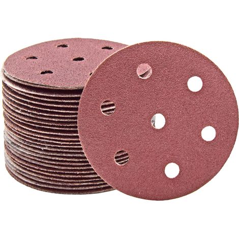 MioTools Fox Klett-Schleifscheiben, 90 mm, 7-Loch, f. Exzenterschleifer, Normalkorund (50 Stk.) K180
