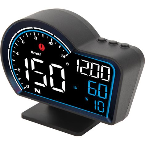 Affichage tête haute (HUD) pour voiture : vitesse, direction, distance parcourue, alarme de survitesse, écran HD, GPS, compteur de vitesse numérique universel pour véhicules. (1/5)