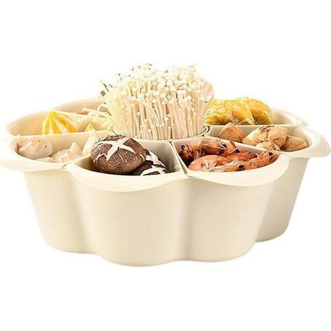 Plateau multifonction pour fondue chinoise, 9 compartiments, plat de service pour légumes et collations. (1/5)