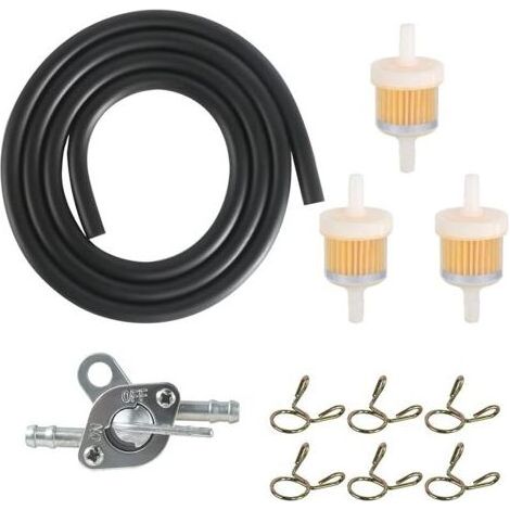 Kit Tuyau de Carburant Moto, Filtre à Gaz avec Filtre à Essence 3-6 mm, Tuyau à Essence 1 m + 6 Colliers de Serrage pour Carburant à Essence (1/5)