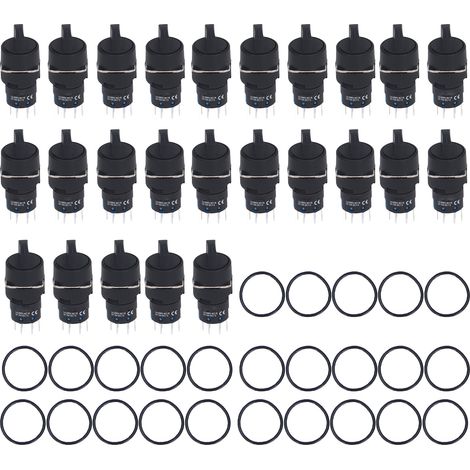 25 Pcs Bouton Rotatif Auto-verrouillant 3 Niveaux Ronde Lumineux BEMLA1622XD/31YR (AC DC 12V) (1/5)