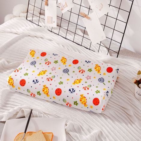 Oreiller enfant en latex naturel, oreiller de sommeil, oreiller pour tout-petit, unisexe pour garçons/filles (Motif sucette, 44276cm)