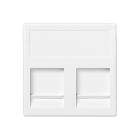 Placca K45, RJ bidirezionale con coperchio, universale, bianca (1/4)