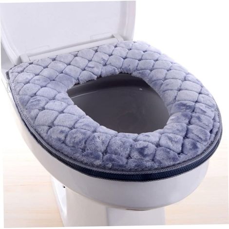 WC-Sitzbezug in Kalbsform, Reißverschluss, waschbar, grau, Badezimmer.
