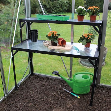 Vitavia Tischaufsatz für Pflanztisch mit Arbeitsplatte aus Hohlkammerplatten, schwarz (1/3)