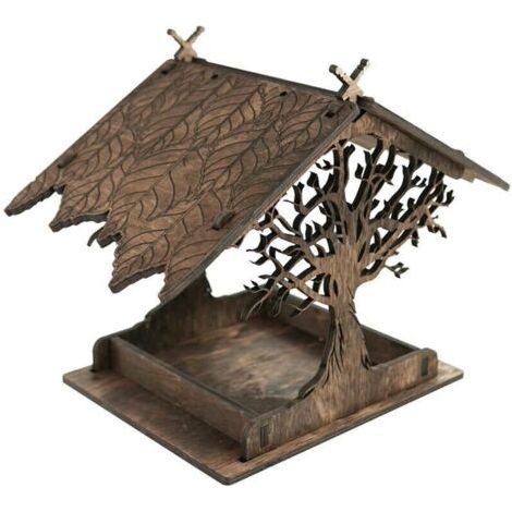 Mangeoires pour Oiseaux Sauvages Mangeoire Oiseaux Exterieur en Bois Maison Oiseaux Exterieur Jardin Mangeoire à Oiseaux Suspendue Nichoir Oiseaux Exterieur Cabane Oiseaux en Bois Bird Feeder (1/5)