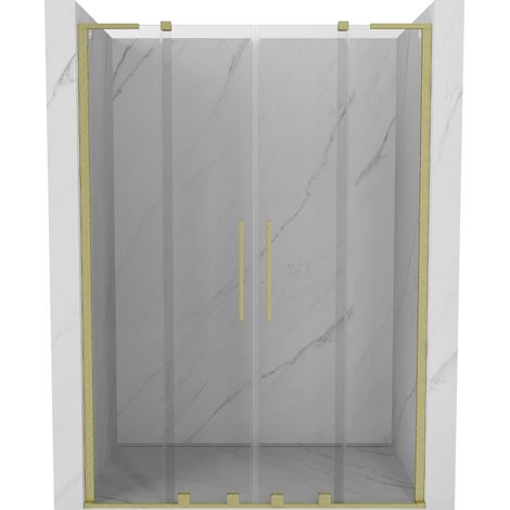 Mexen Velar L Duo porte de douche coulissante 150 cm, transparentes, or brossé - 871-150-003-02-55 (1/5)