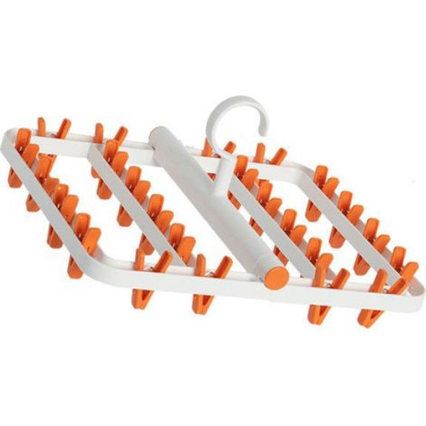 Séchoir pliable – Nosheir – Multi-sous-vêtements – clips anti-emmêlement – maison – 31x34cm blanc/orange (1/4)