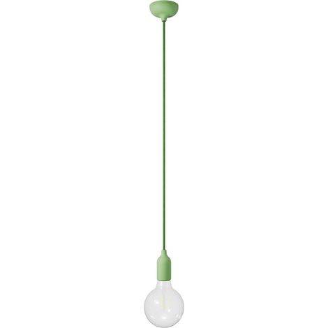 creative cables - Lampada a sospensione colorata in silicone con cavo tessile
