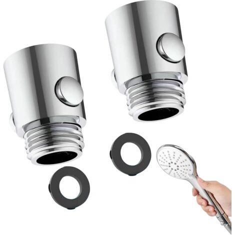 Lot De 2 Valves D'arrêt Pour Douche,Stop Douche,Limiteur De Débit,Vanne D'arrêt De Pommeau De Douche,Limiteur De Débit De Douche,Pour Pommeau De Douche,Interrupteur À Un Bouton,Pour Cuisine,Douche (1/5)