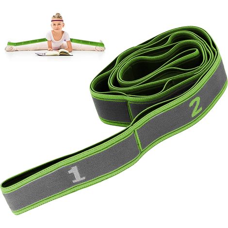 Sangle de yoga, sangle d'étirement avec boucles pour plus de flexibilité, sangle d'étirement multi-boucles pour le yoga, la danse et la kinésithérapie (femmes). (1/5)
