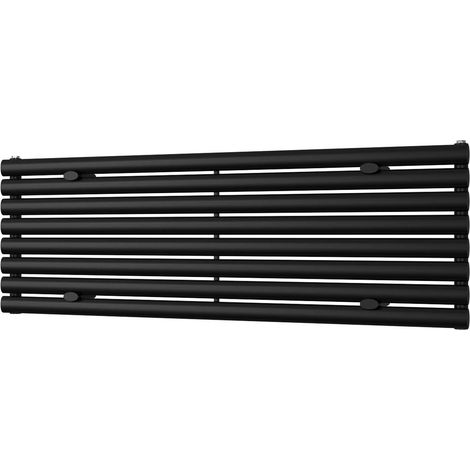Omeara Axis - Black Horizontal Radiator H464mm x W1400mm Single Panel (1/3)