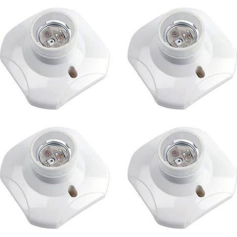 Douille Plafond E27 à Visser, AC 220-240V, Support Douille pour Ampoule LED, Base Plafonnier Culot E27, lot de 4-Ywey (1/5)