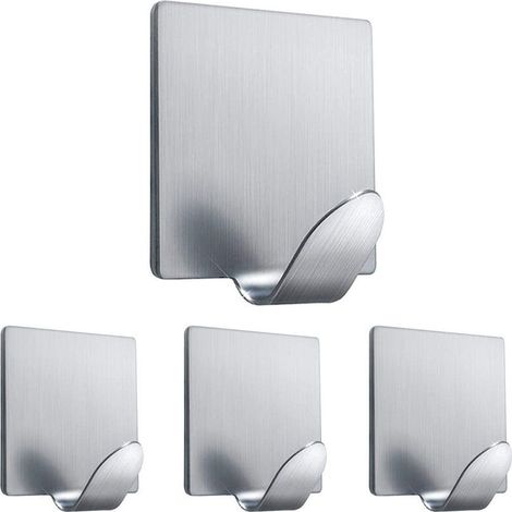 Crochets de manteau auto adhésif fort sur des crochets Heavy Duty Wall crochets pour la porte suspendue Cuisine Cuisine Bureau Crier imperméable, pas de colle de perceuse nécessaire à 4 packs (1/5)