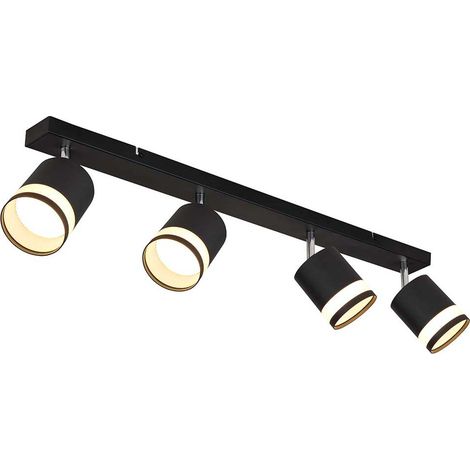 Deckenleuchte Deckenlampe Wohnzimmerleuchte schwarz verstellbar 4 flammig LED