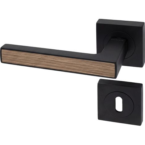 Poignée de porte d'intérieur Premium noir mat Chêne Gris à clé - Reivilo (1/3)