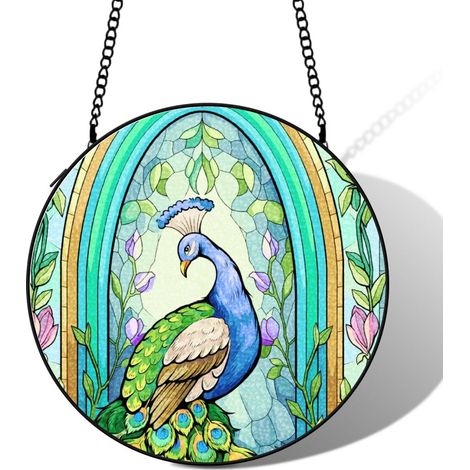 Suspension vitrail colibri attrape-soleil 25 cm décoration fenêtre cadeau intérieur (1/5)