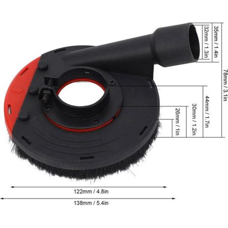 cache-poussière pour meuleuse d'angle Carénage anti-poussière pour meuleuse bricolage poncage B-100H rouge et noir (1/5)