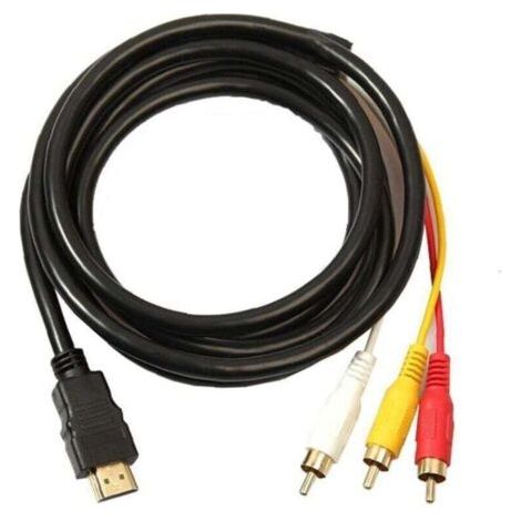 BUNTHAUS Câble HDMI vers RCA 1,5m Connecteurs plaqués or 24 carats Résolutions jusqu'à 1080p Émetteur de signal pour appareils HDMI (1/4)