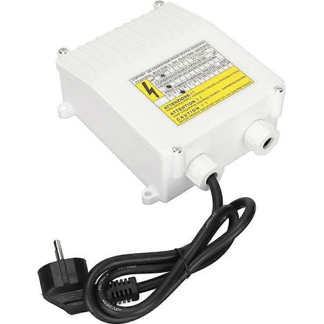Boîtier de commande pour pompe submersible 1,1 kW 220 V avec protection thermique et boîtier ABS, prise UE (1/5)