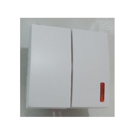 Poussoir lumineux + poussoir 16A blanc polaire format 45X45mm ALTIRA SCHNEIDER ELECTRIC ALB44070