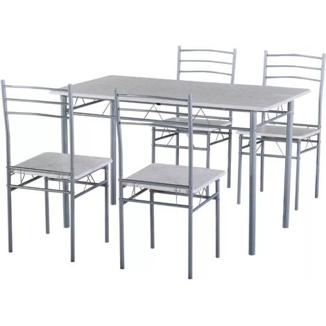 set sala da pranzo "bergen" stone grey 4 sedute (1/4)