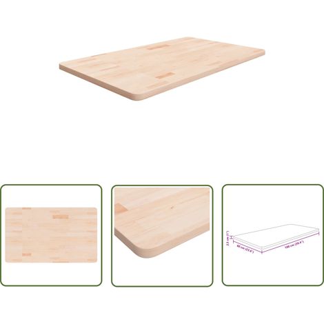 The Living Store Waschtischplatte 100x60x2,5 cm Massivholz Unbehandelt - Waschtischplatte - Eichenholz Platte - Badezimmersanierung - Arbeitsfläche - Küchenarbeitsplatte (1/4)