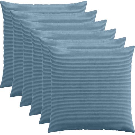 Kissenbezug 6 pcs HEERLEN Blau 70 x 70 cm Cord vidaXL