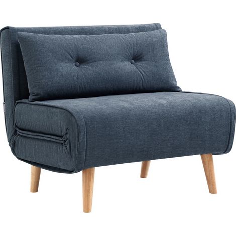Poltrona letto in tessuto blu VALERIO (1/5)