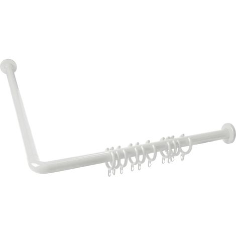 Tringle à rideau de douche 900 x 900 mm avec bagues de rideau