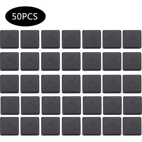 50 Pièces Bouchons de Finition Noirs, Fixations Plastique pour Profilés Aluminium 2020/3030/4040, Norme Européenne (1/5)