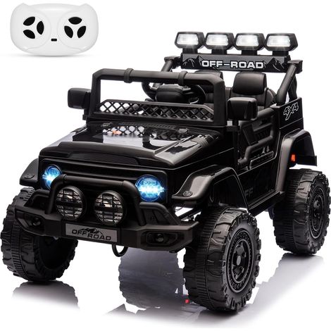 Lunsy – Voiture électrique pour enfants 3-8 ans – 12V avec télécommande 2,4G – 3 vitesses, klaxon, musique, LED – Suspension à ressorts (1/5)