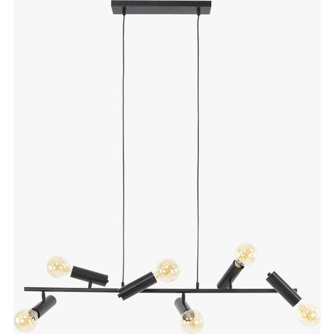 ASTER Suspension 6 lampes pivotantes en métal gris foncé 110x150 cm (1/5)