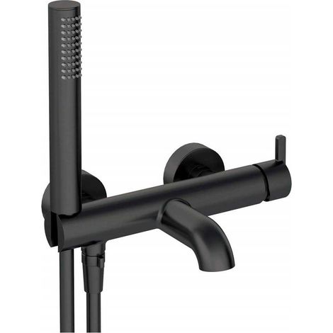 Deante Robinet de baignoire moderne noir mat avec douchette (1/2)