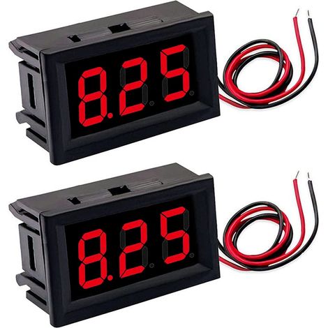 2 pezzi DC 4,5 V-30 V Display digitale di tensione 0,56" Voltmetro a LED a 2 fili Tester di tensione Indicatore di tensione (rosso)
