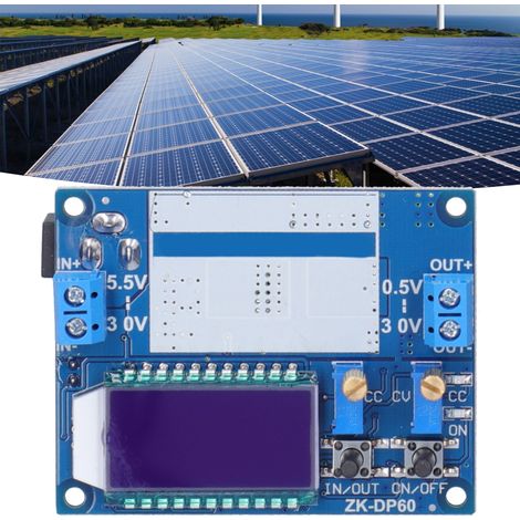 Hochleistungs-60-W-6-A-Netzteilmodul mit einstellbarem Aufwärts-/Abwärtswandler, Solarladegerät, Display, Gehäuse und Lüfter (1/5)