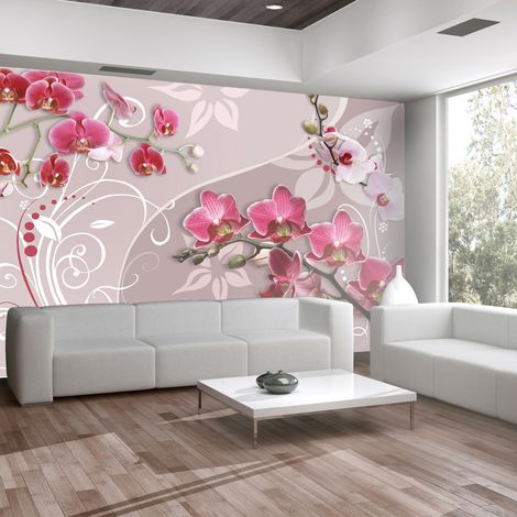 Fotomurale - Volo di orchidee rosa - 150x105 (1/4)