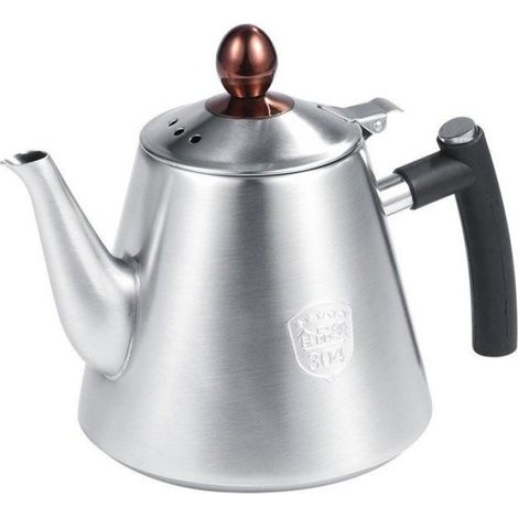 Théière inox 1.2L, Poignée silicone, Mat Cuneary (1/5)