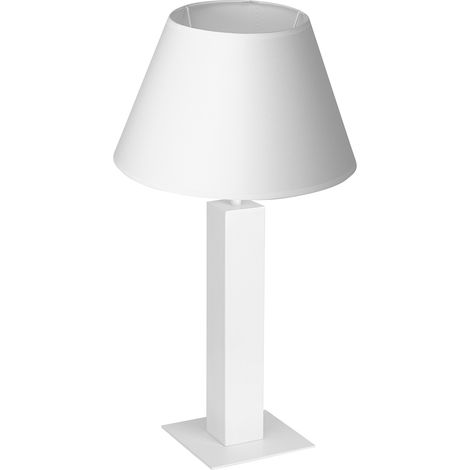Lampe table blanche métal abat-jour 56 cm E27 Luminex