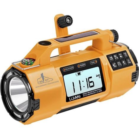 Radio d'urgence Multifonction avec Grande Lampe de Poche, Large à (1/5)