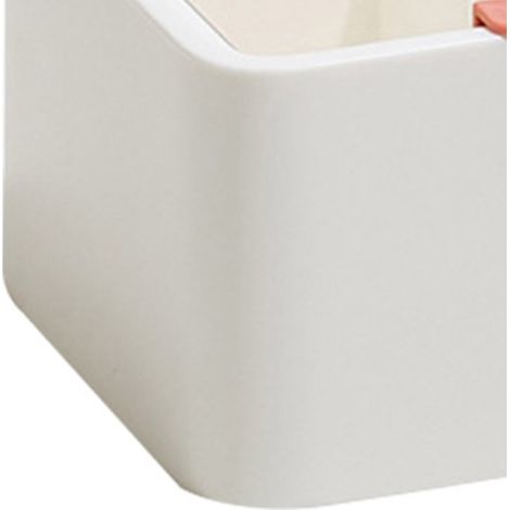 Boîte de rangement pour cotons démaquillants, blanche, anti-poussière, légère et élégante, distributeur de cotons-tiges et rouge à lèvres, étui pratique. (1/4)