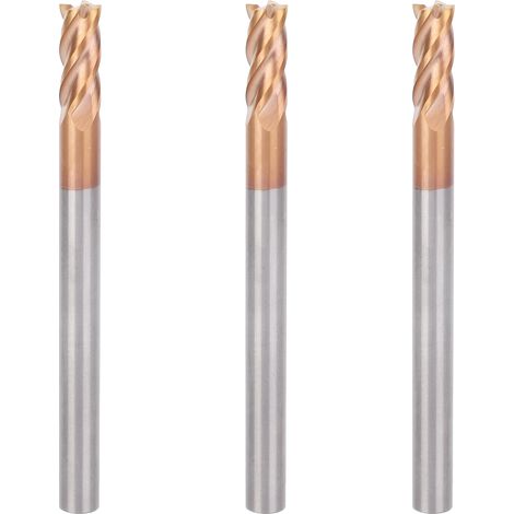 Lot de 3 fraises en acier tungstène 4 Fultes pour la coupe CNC, outils industriels, 4 x 50 x 4T (1/5)